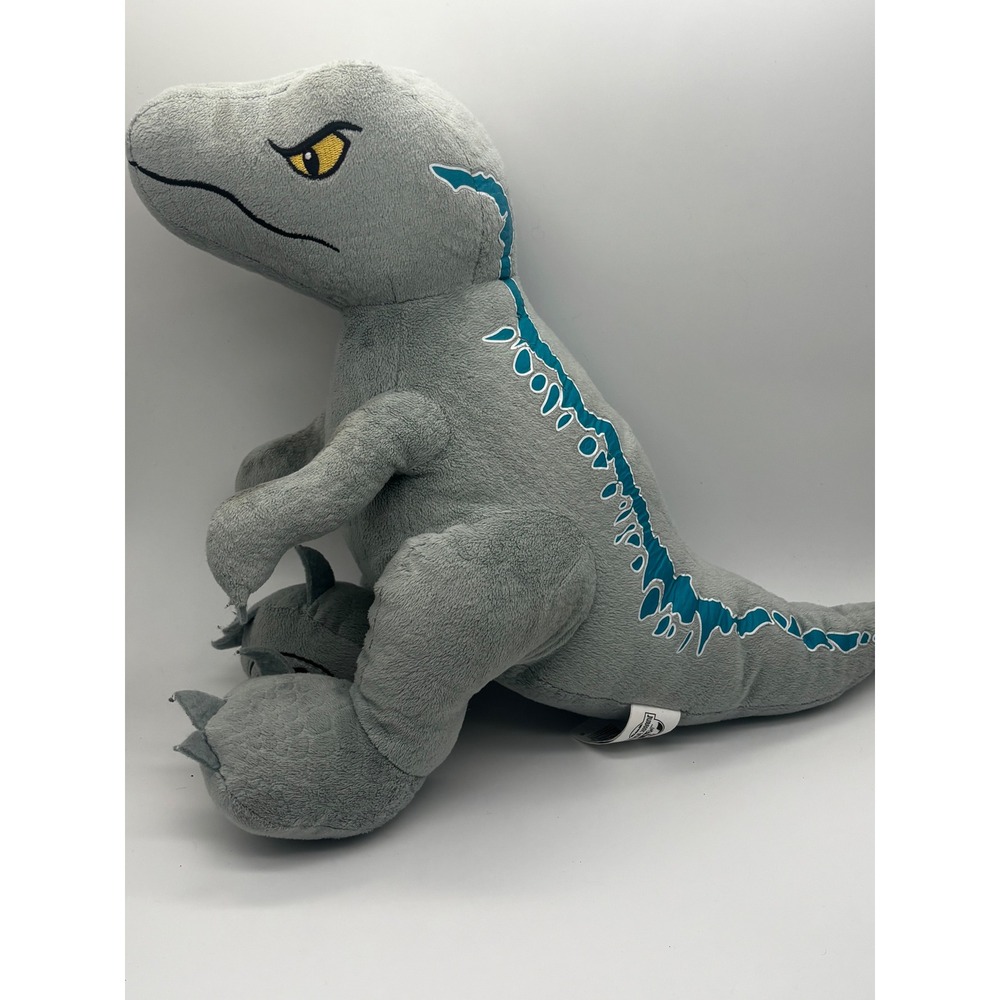 Jurassic World Blue Velociraptor Plush Kids Gray‎ Blue Dinosaur Stuffed Animal